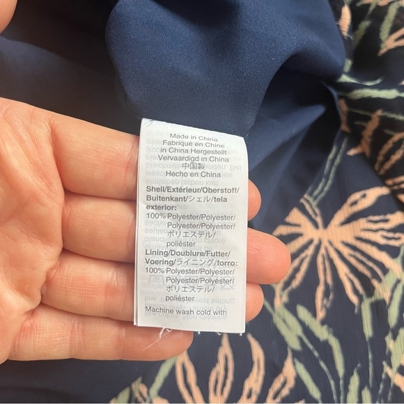 Madewell Floral Ruffle-Sleeve Midi Dress in Oasis Palms Navy size M Boho - Picture 15 of 16